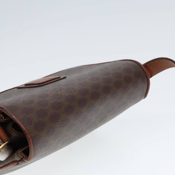 CELINE Macadam Canvas Shoulder Bag PVC Leather Brown Auth 79666 - Picture 6 of 16